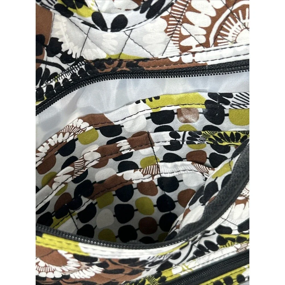 Vera Bradley Hanging Folding Organizer Cocoa Moss Green Brown Travel Cosmetic